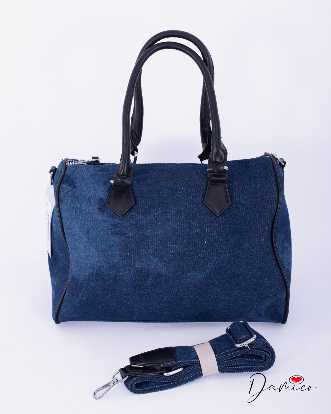 Borsa bauletto denim faded