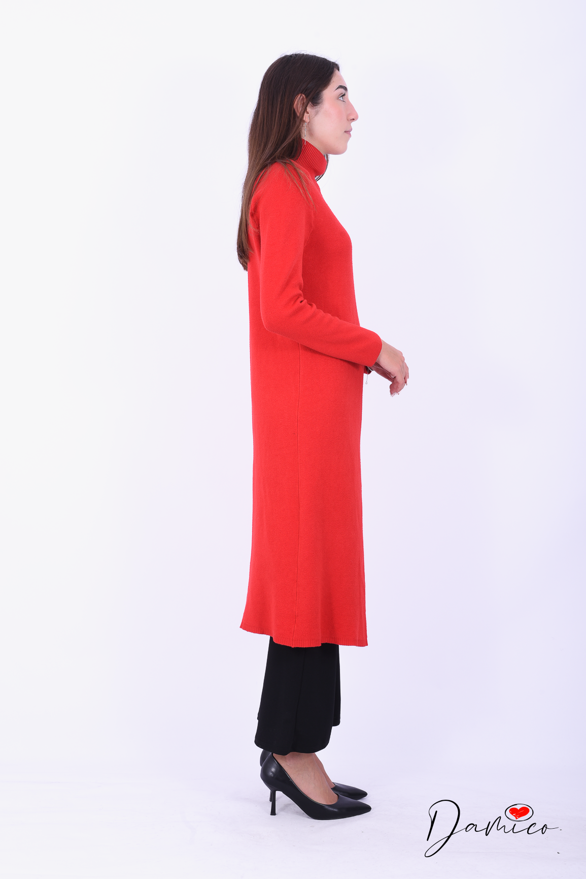 Maglia dolcevita con spacco