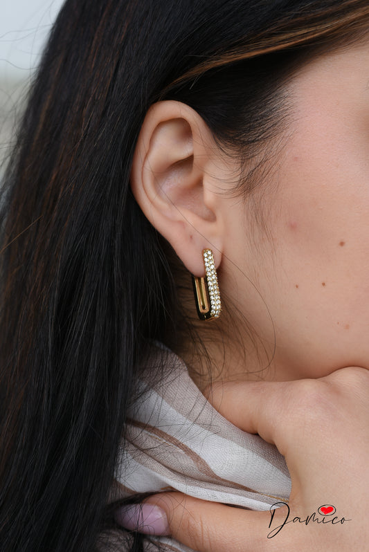 Brilliant rectangular earrings