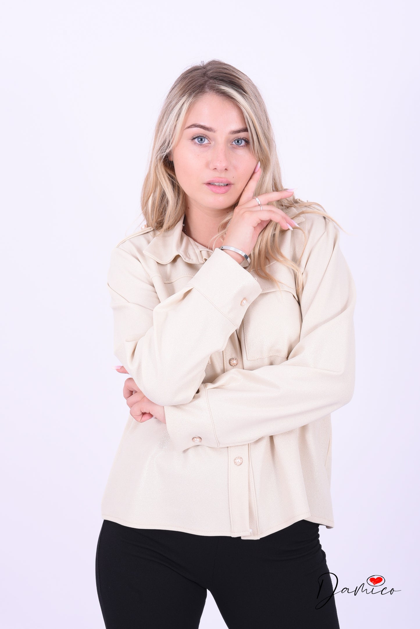 Camicia bottoni perla