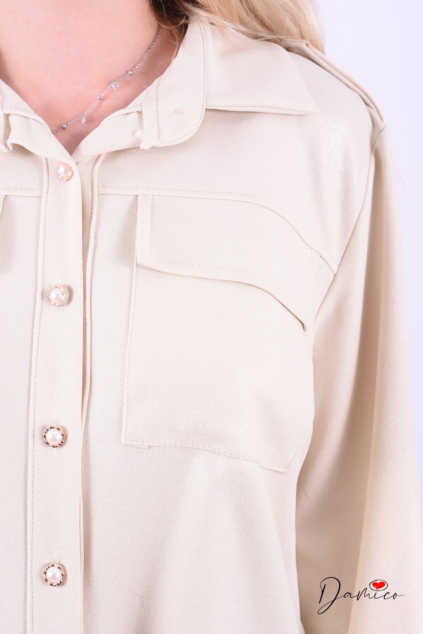 Camicia bottoni perla