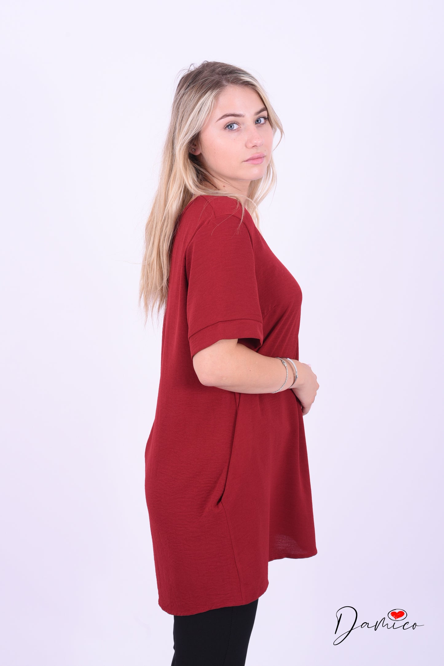 Blusa large scollo a V