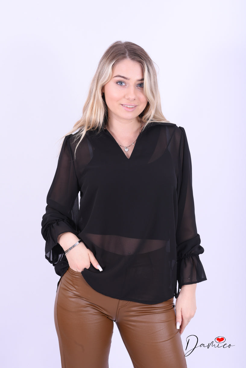Blusa con fiocchetti