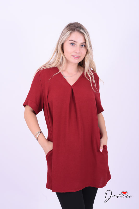 Blusa large scollo a V