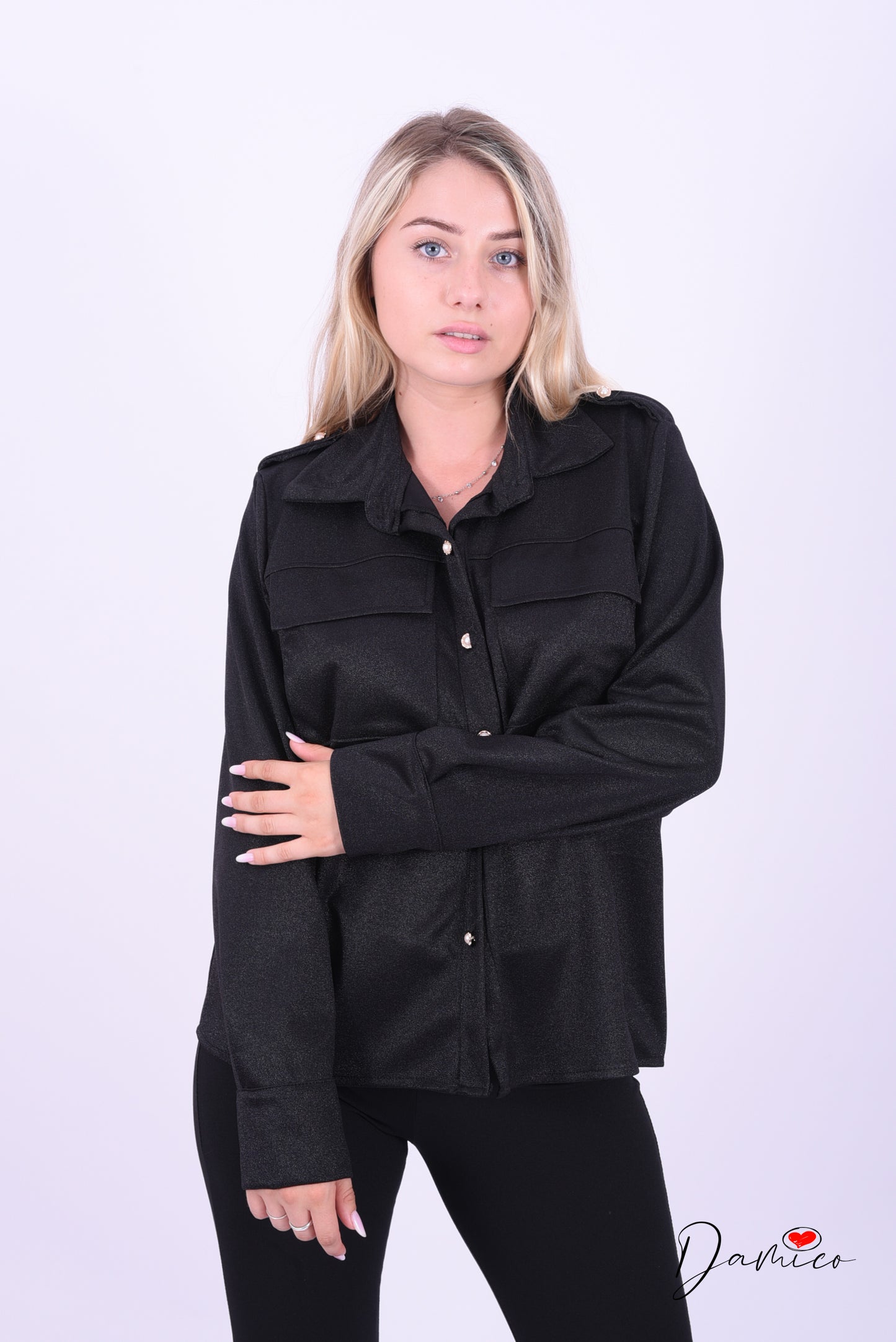Camicia bottoni perla