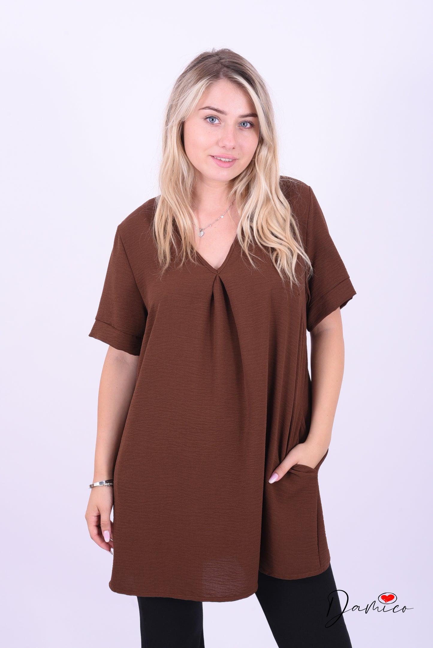 Blusa large scollo a V