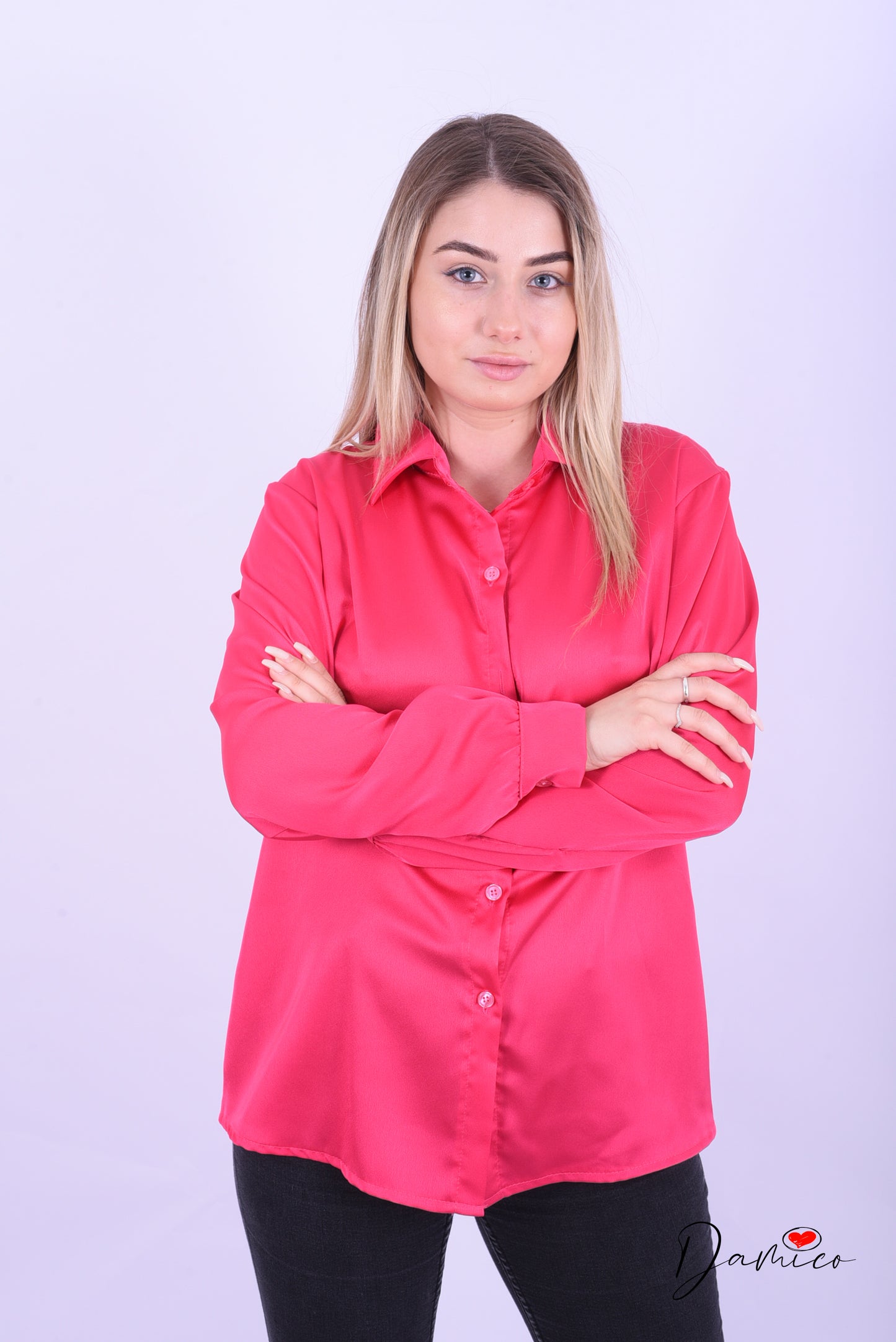 Camicia slim satin