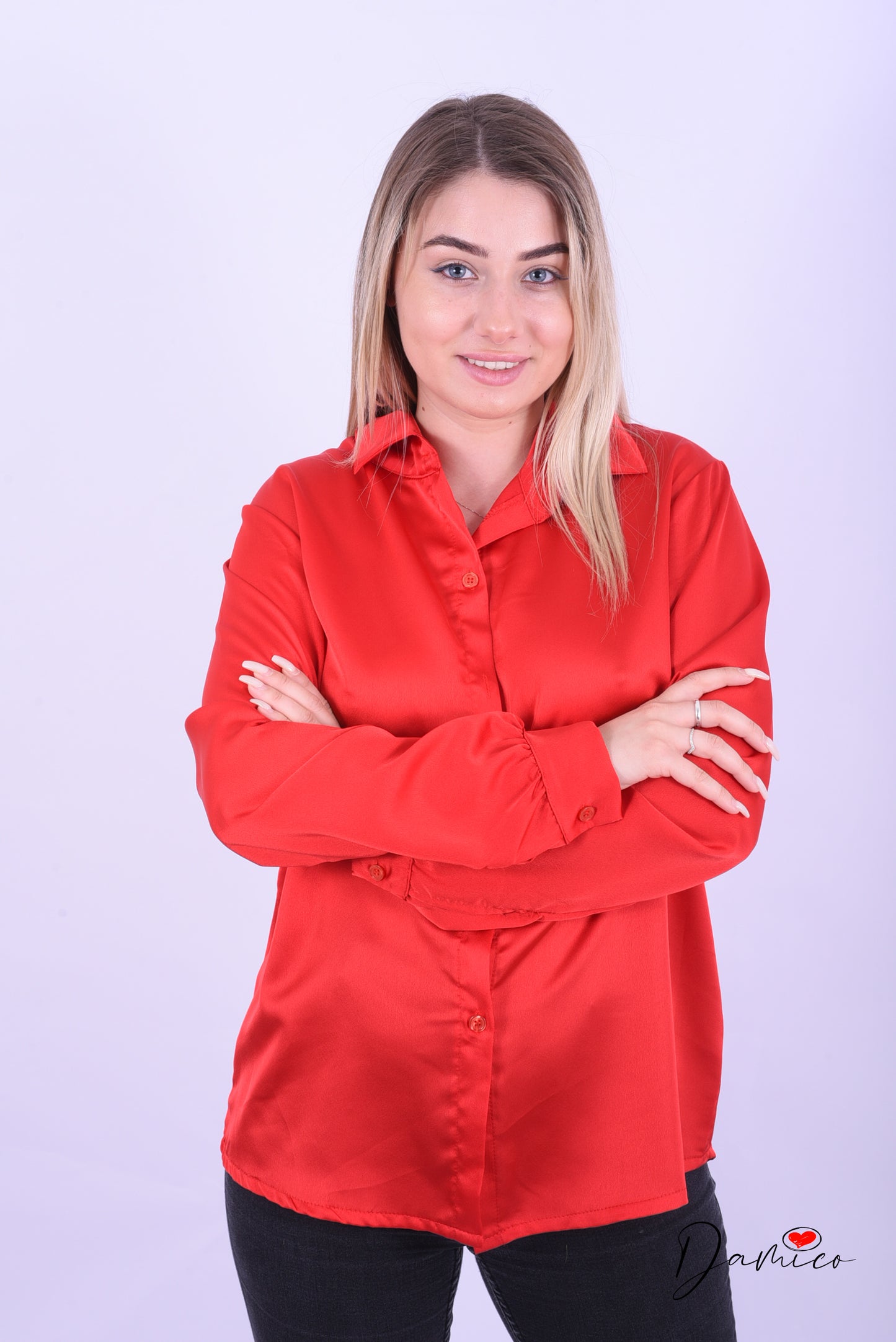 Camicia slim satin