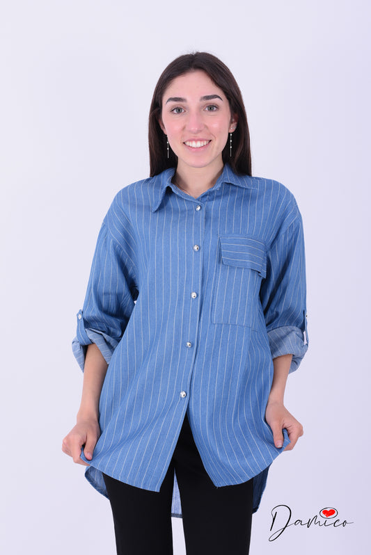 Camicia Denim a righe