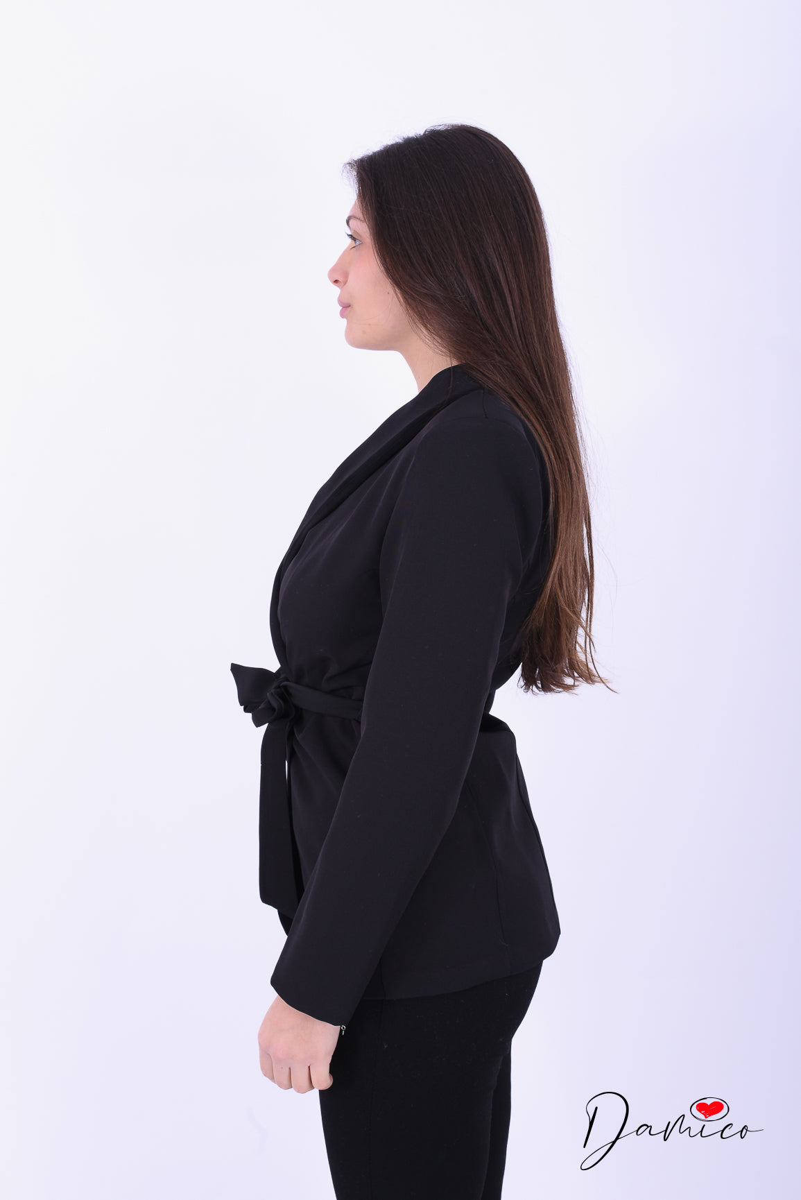 Blazer aperto con cintura