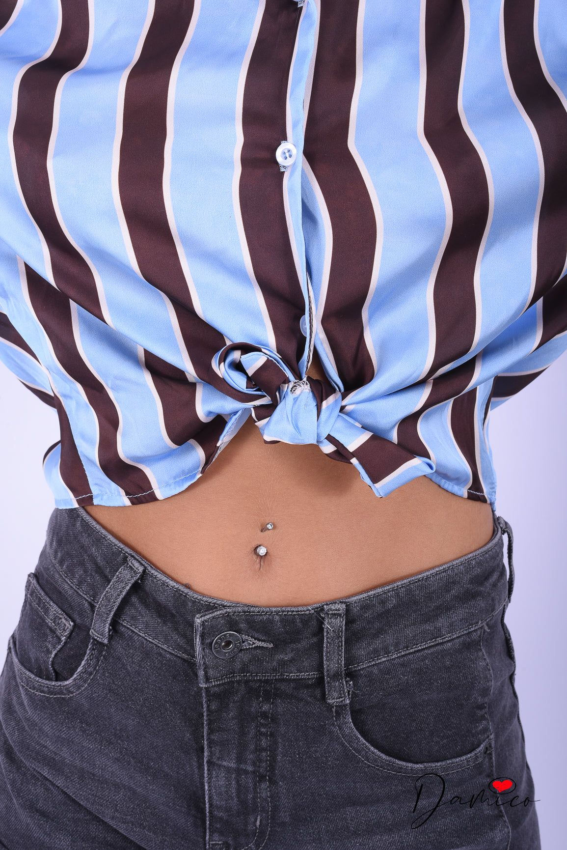 Camicia satin a 3 righe