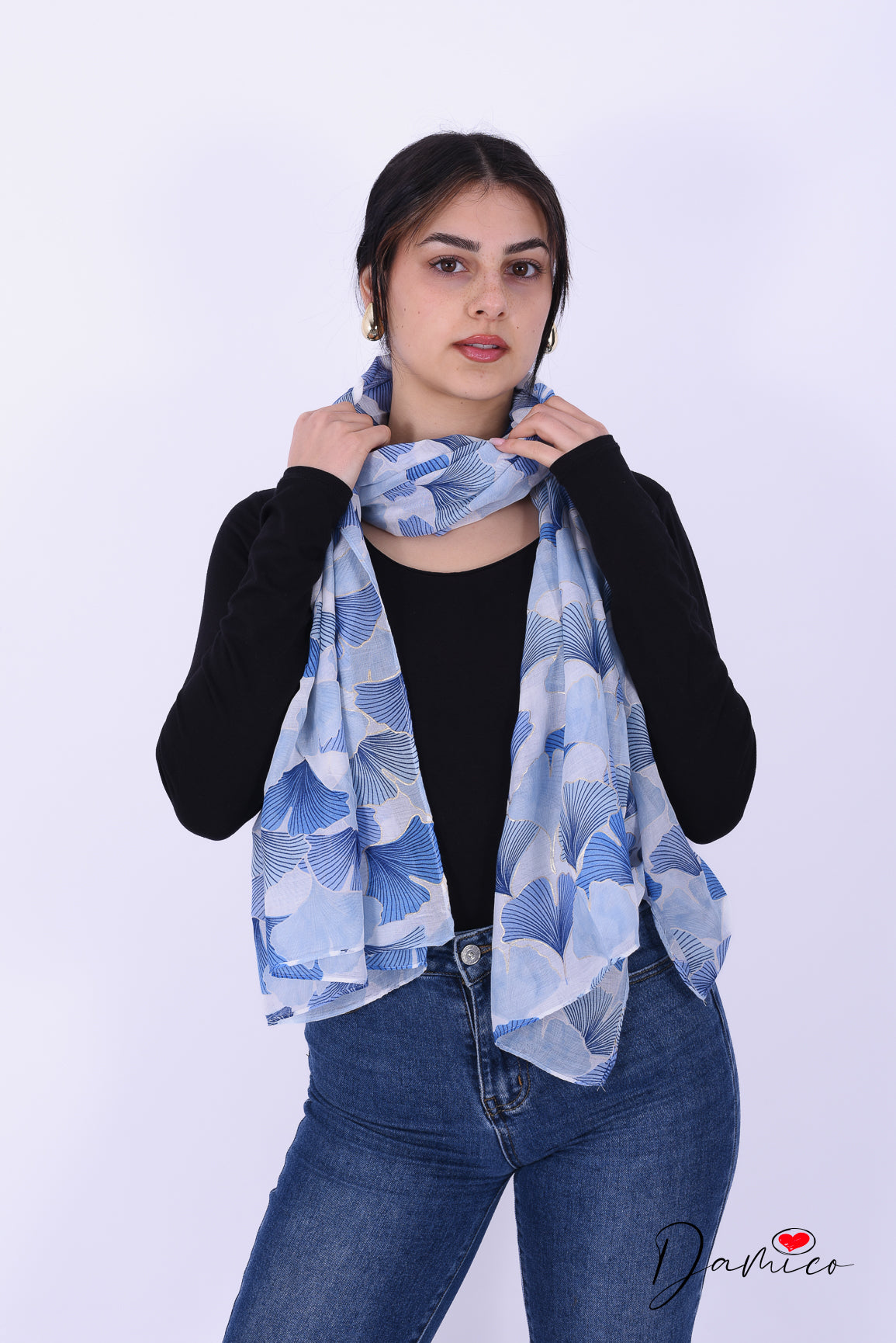 Pashmina foglie ginkgo