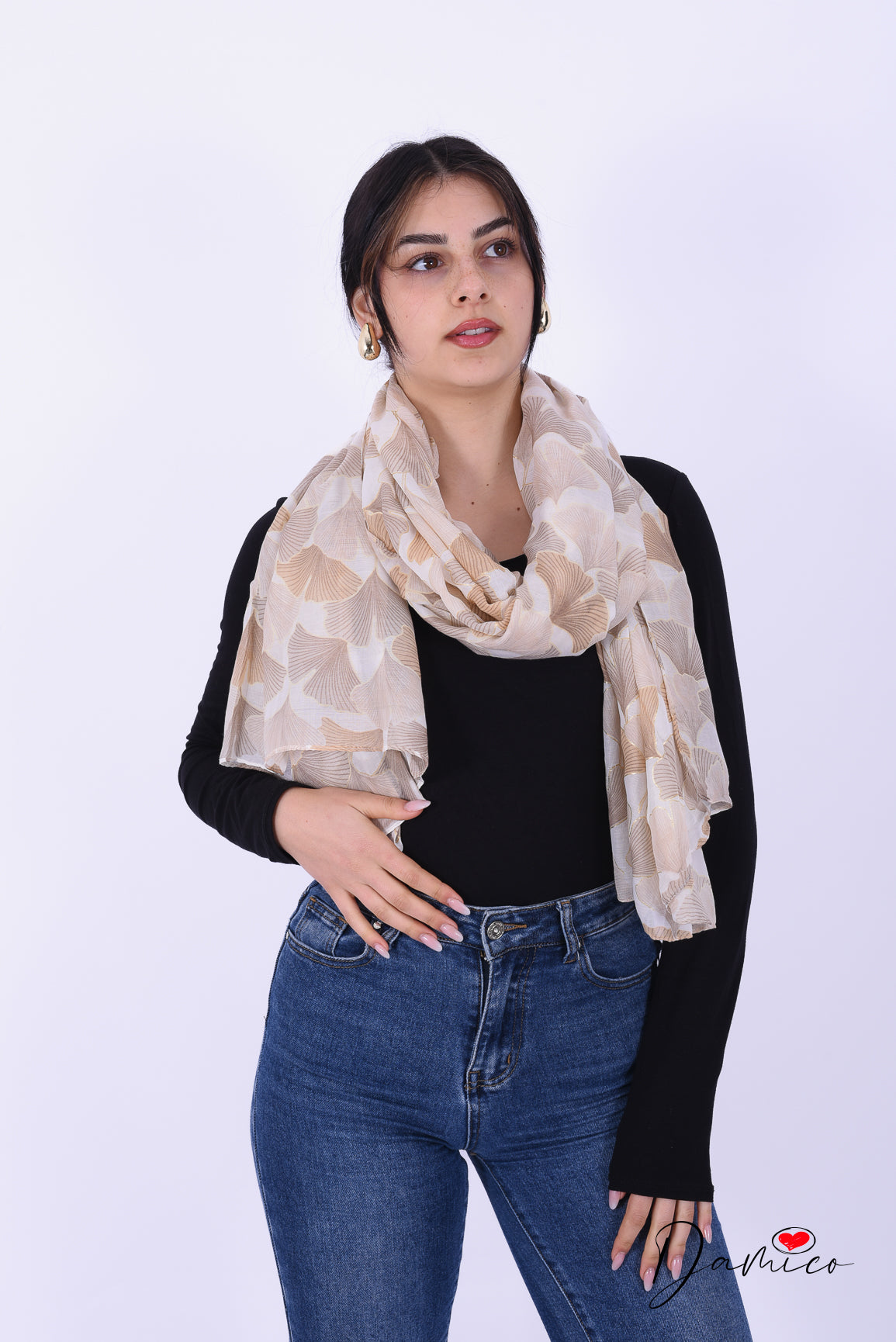 Pashmina foglie ginkgo