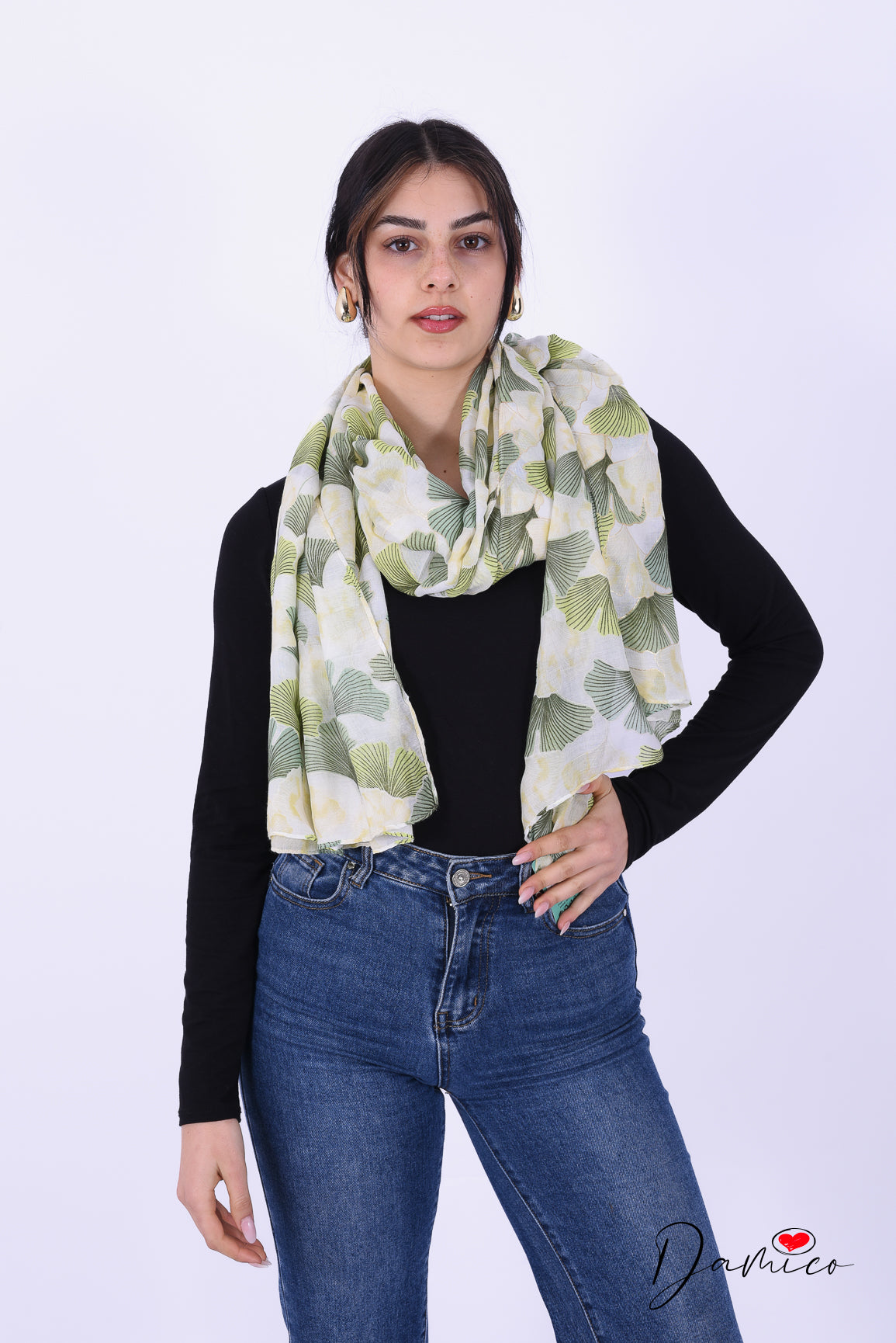 Pashmina foglie ginkgo