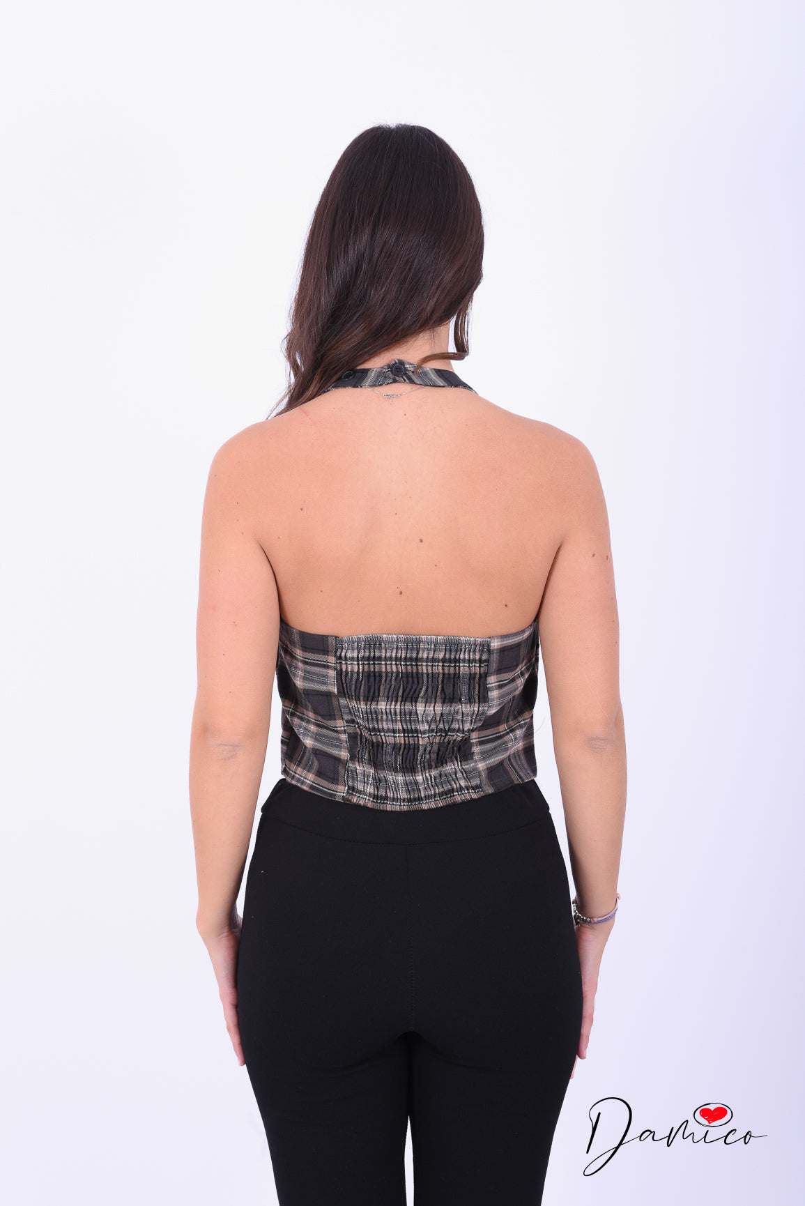 Gilet Tartan backless