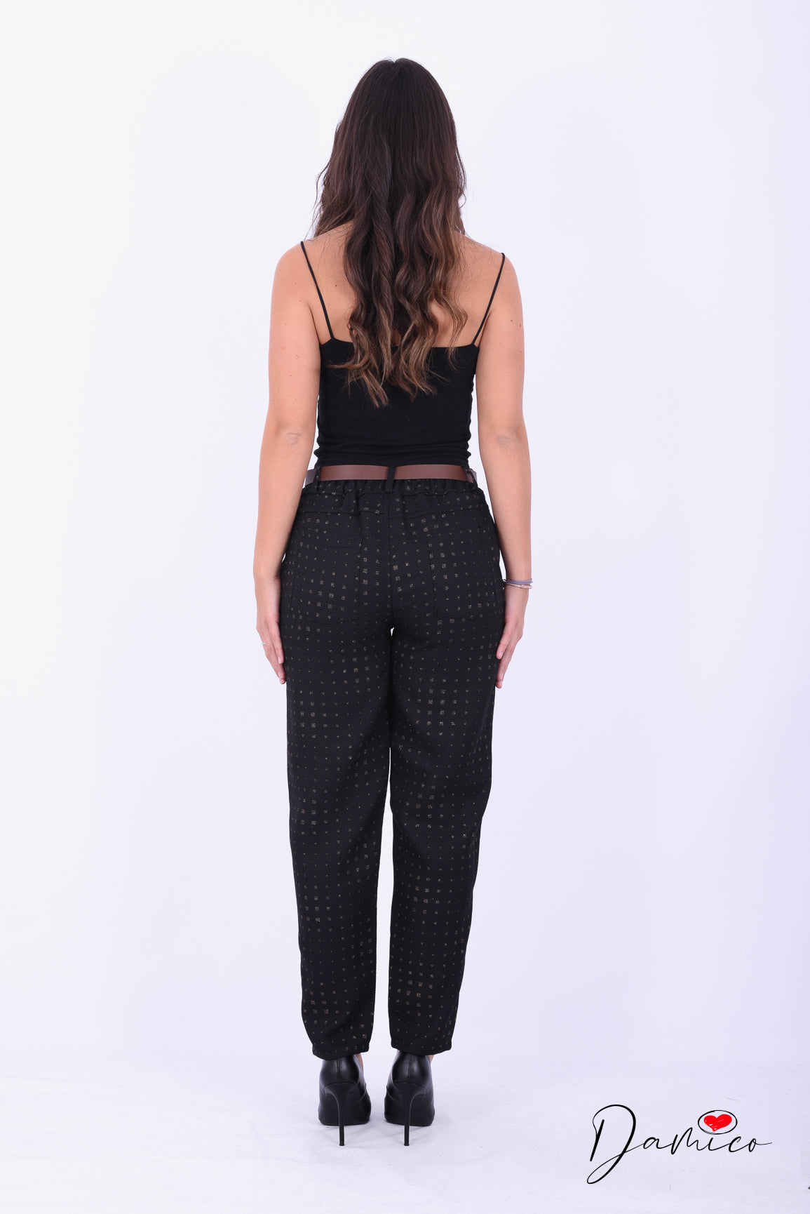 Pantalone textured pois