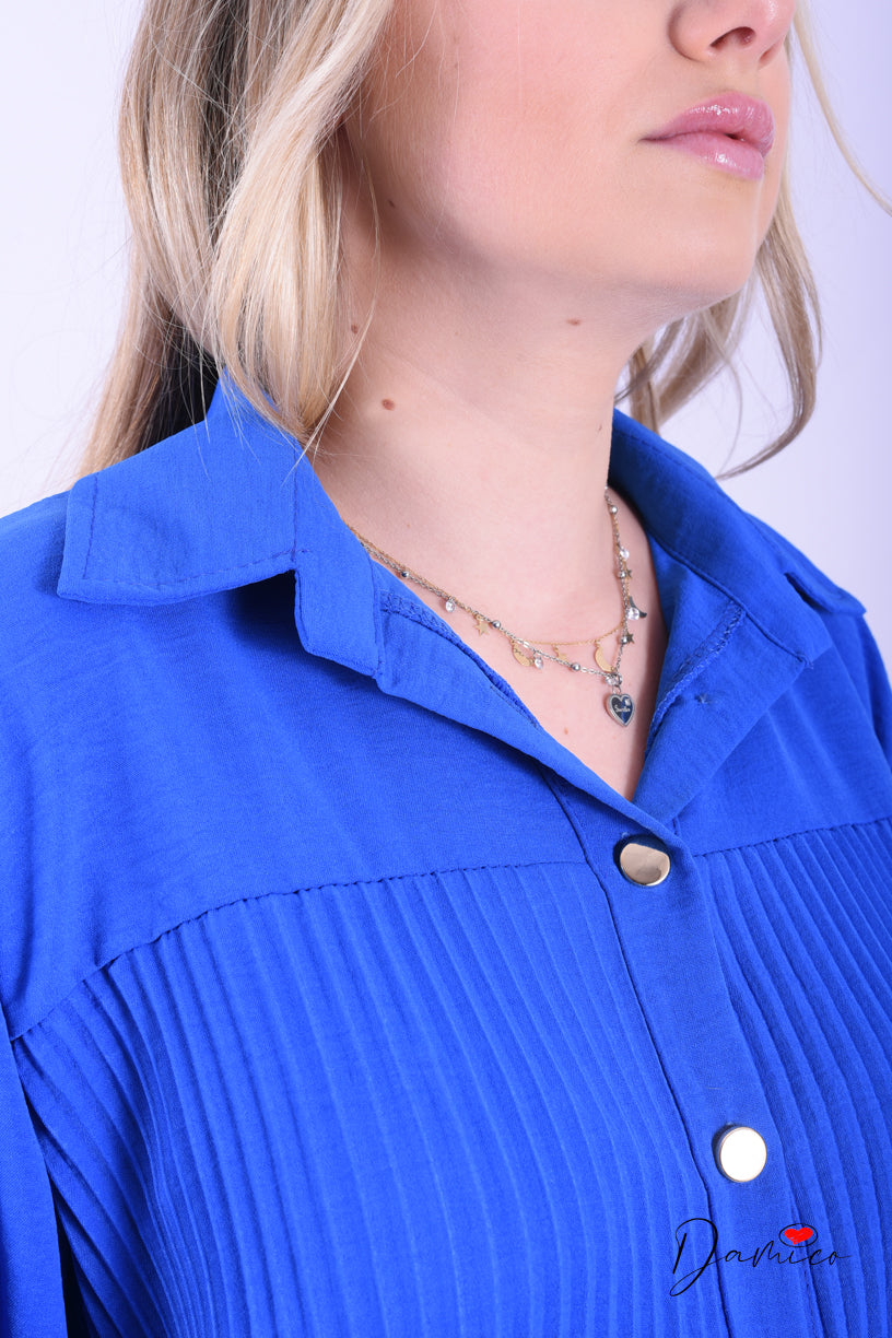 Camicia over plissettata