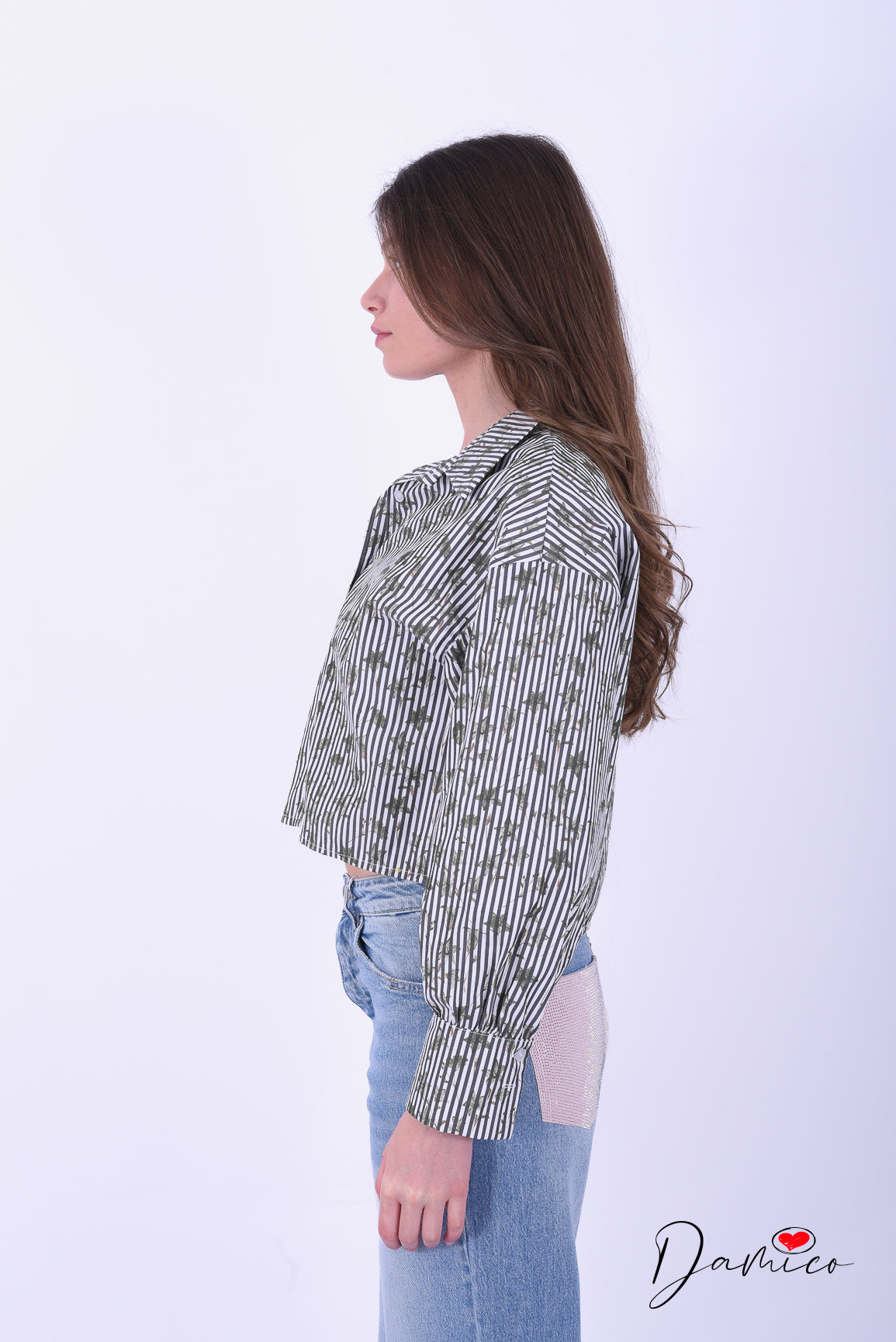 Camicia a righe multiflowers