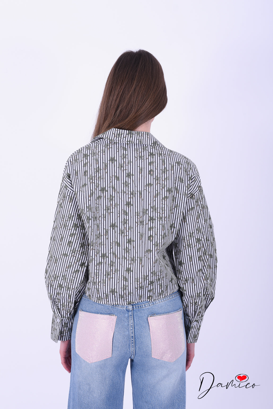 Camicia a righe multiflowers