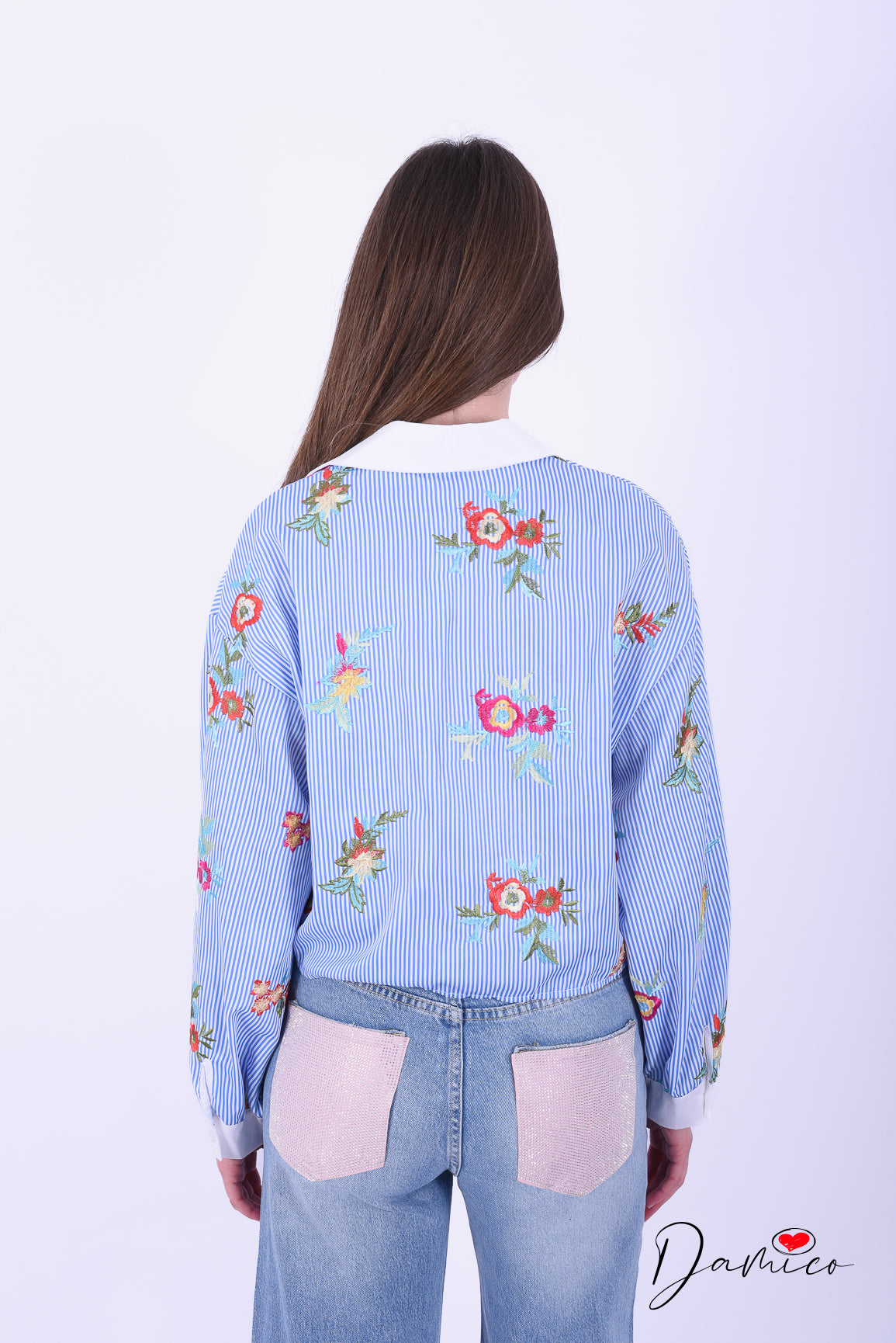 Camicia sewn flowers