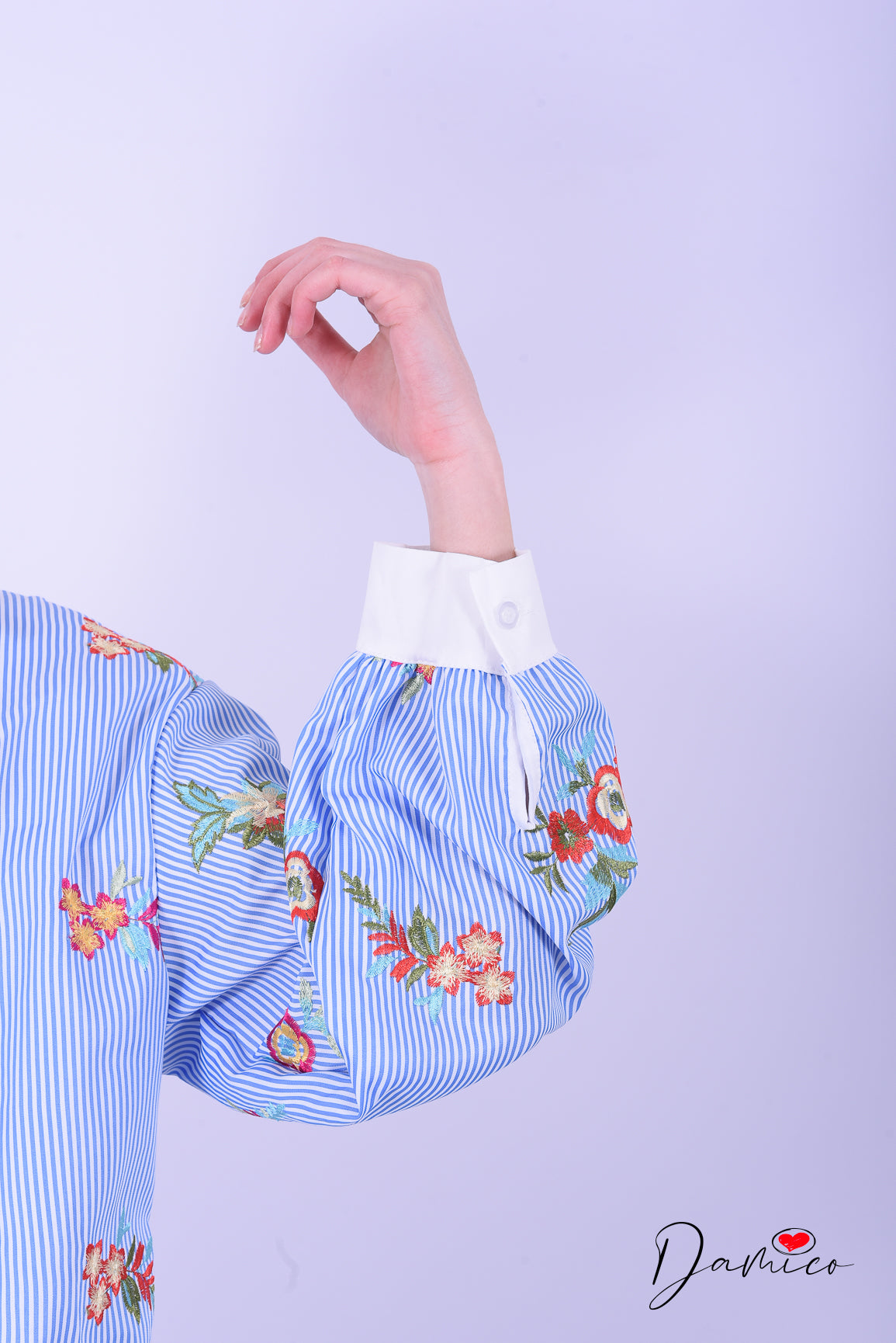 Camicia sewn flowers