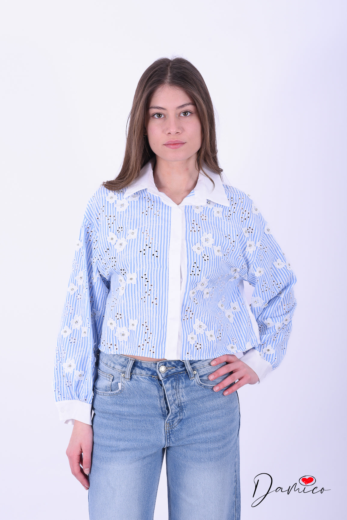 Camicia strass flowers