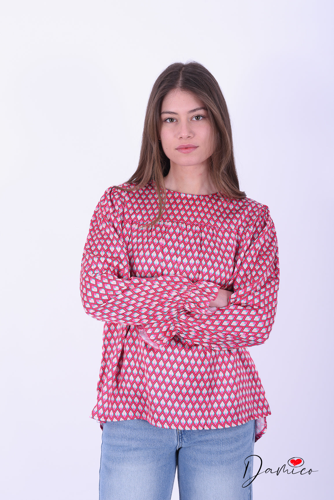 Blusa satinata rombi