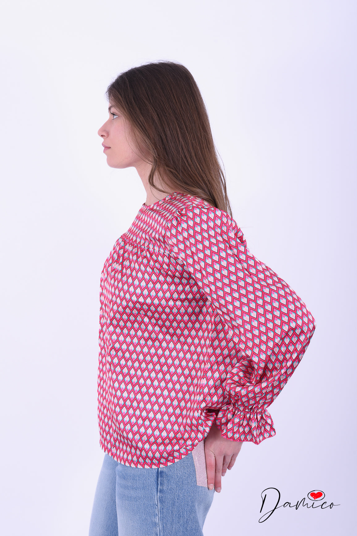 Blusa satinata rombi