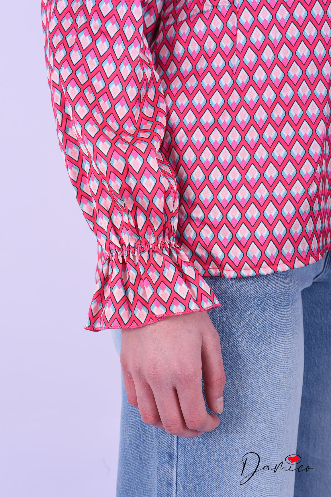 Blusa satinata rombi