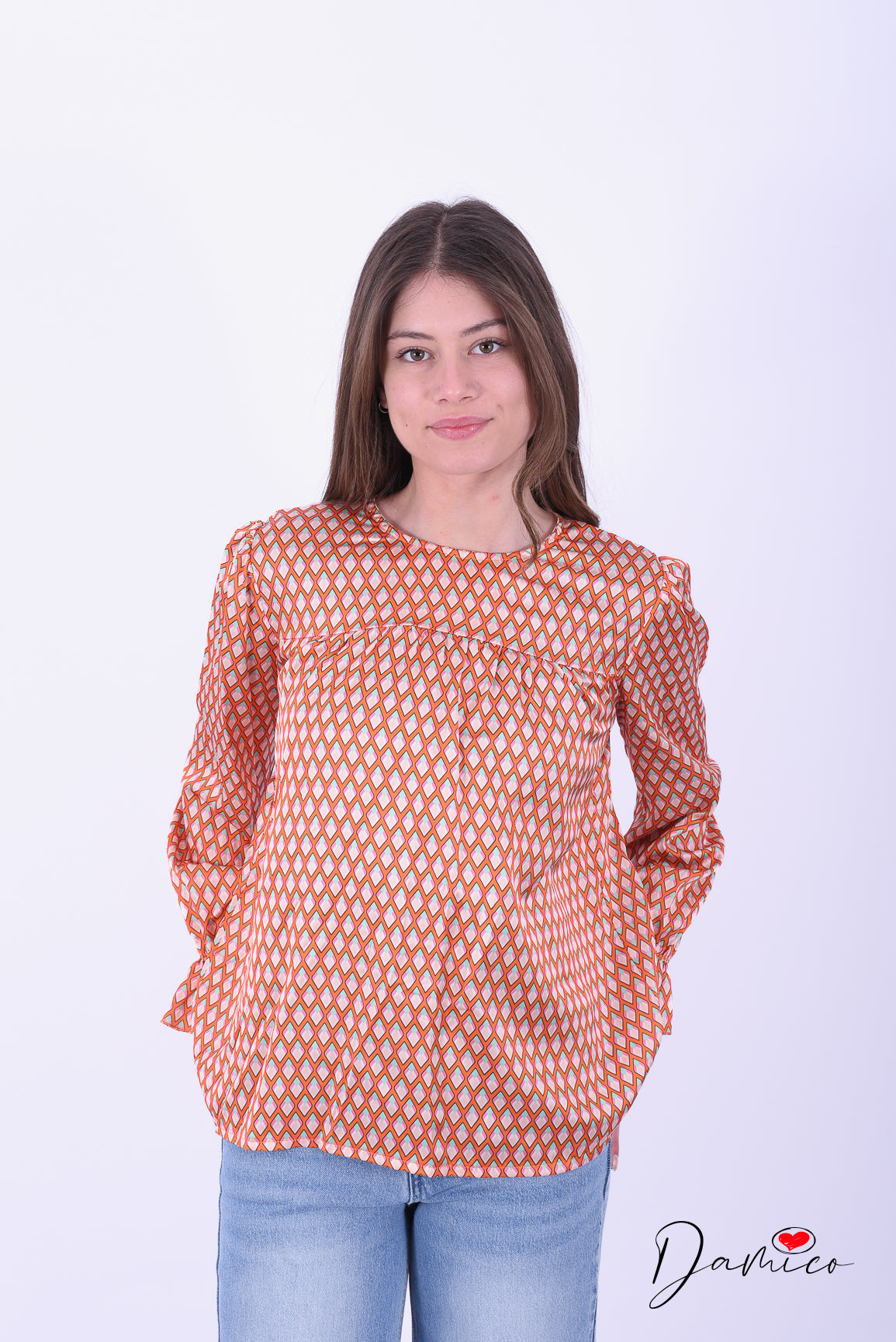 Blusa satinata rombi