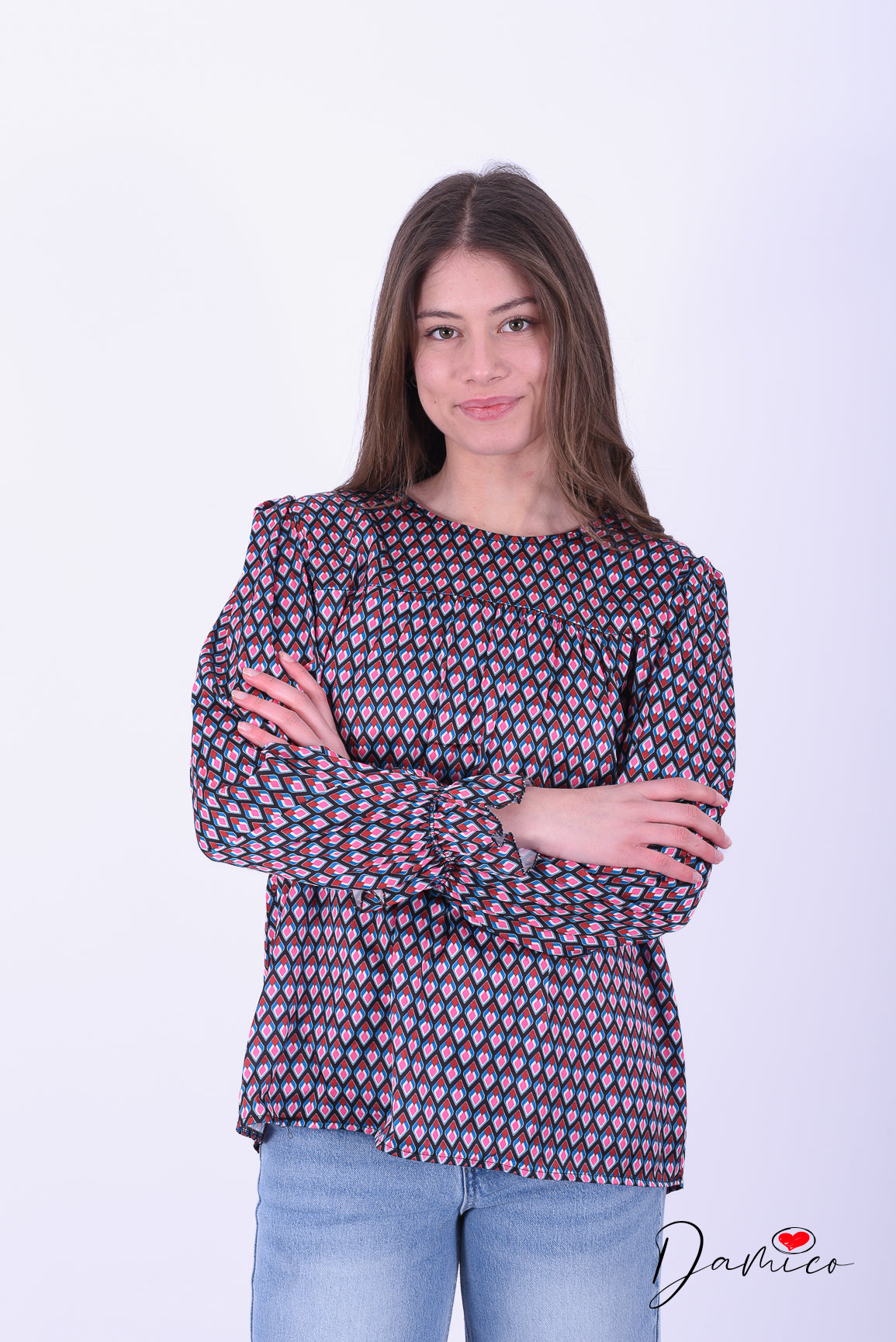 Blusa satinata rombi
