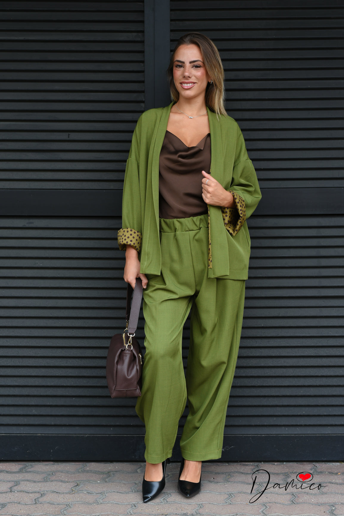 Cardigan aperto fodera pois