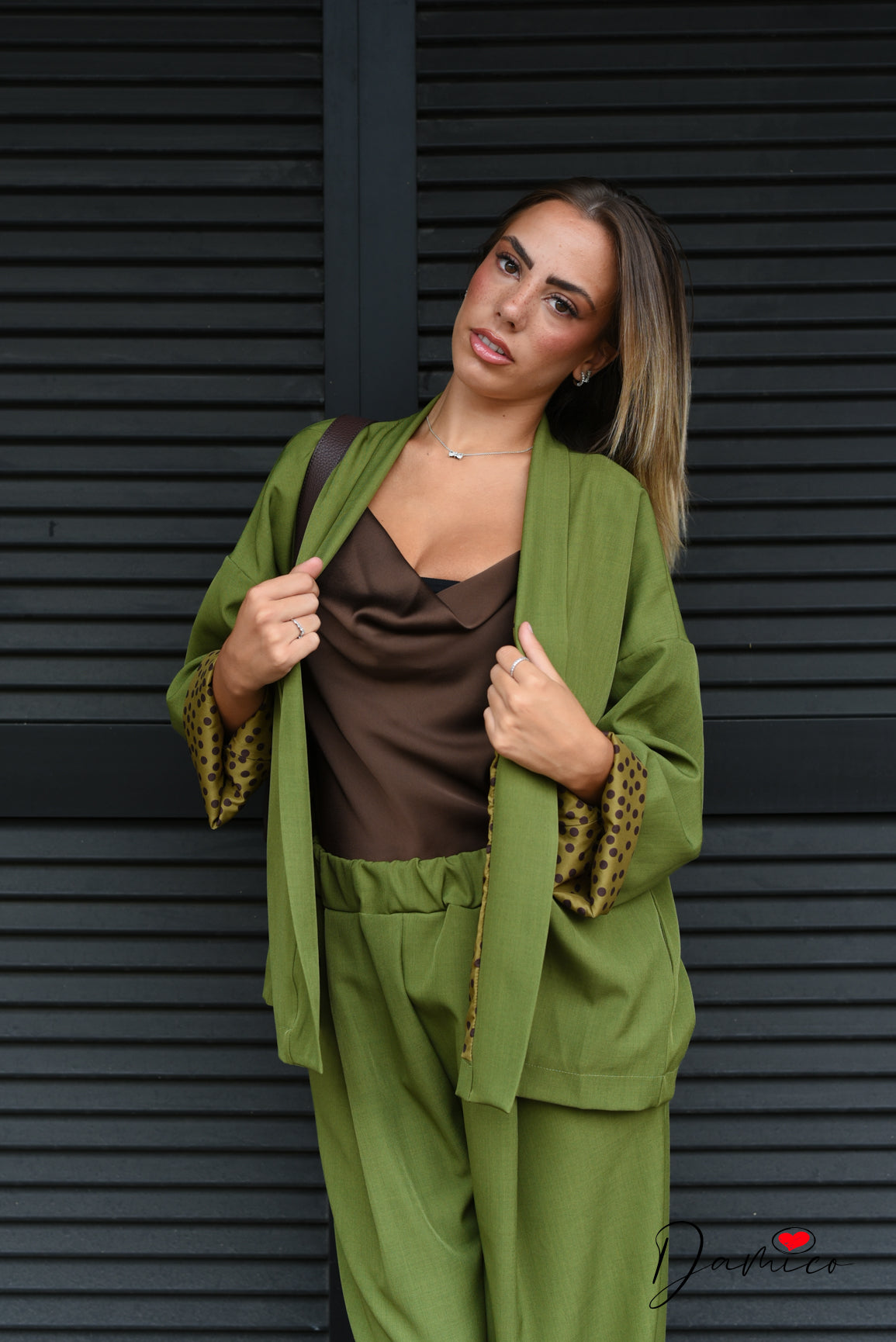 Cardigan aperto fodera pois