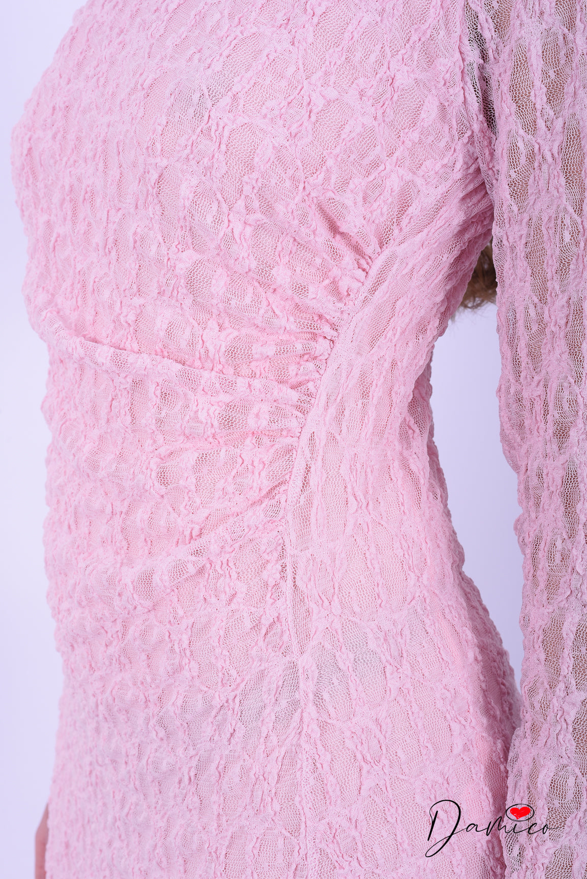 Vestito manica lunga pizzo bubble