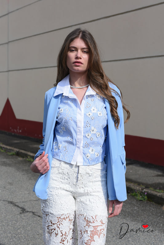 Camicia strass flowers