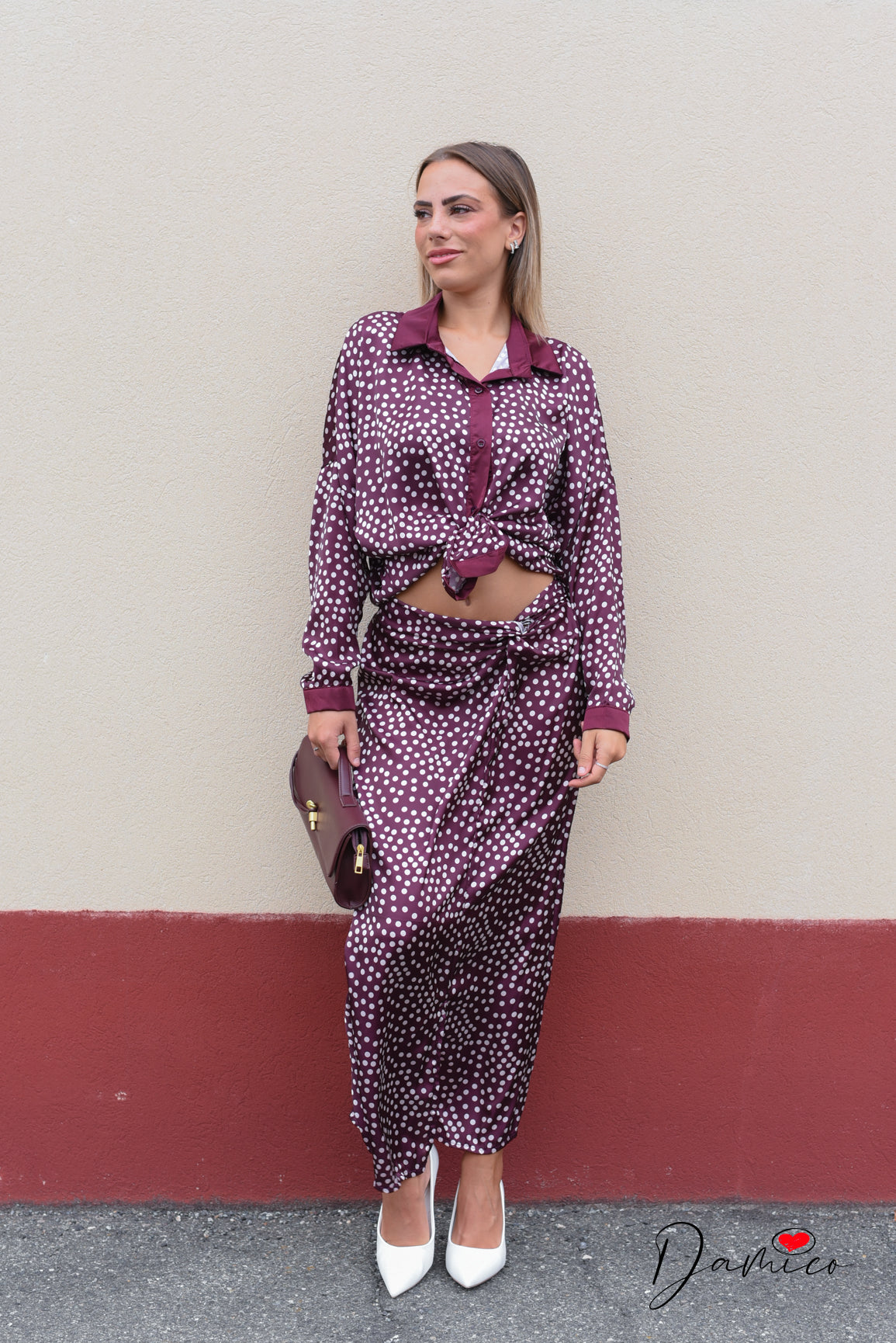 Camicia satin pois