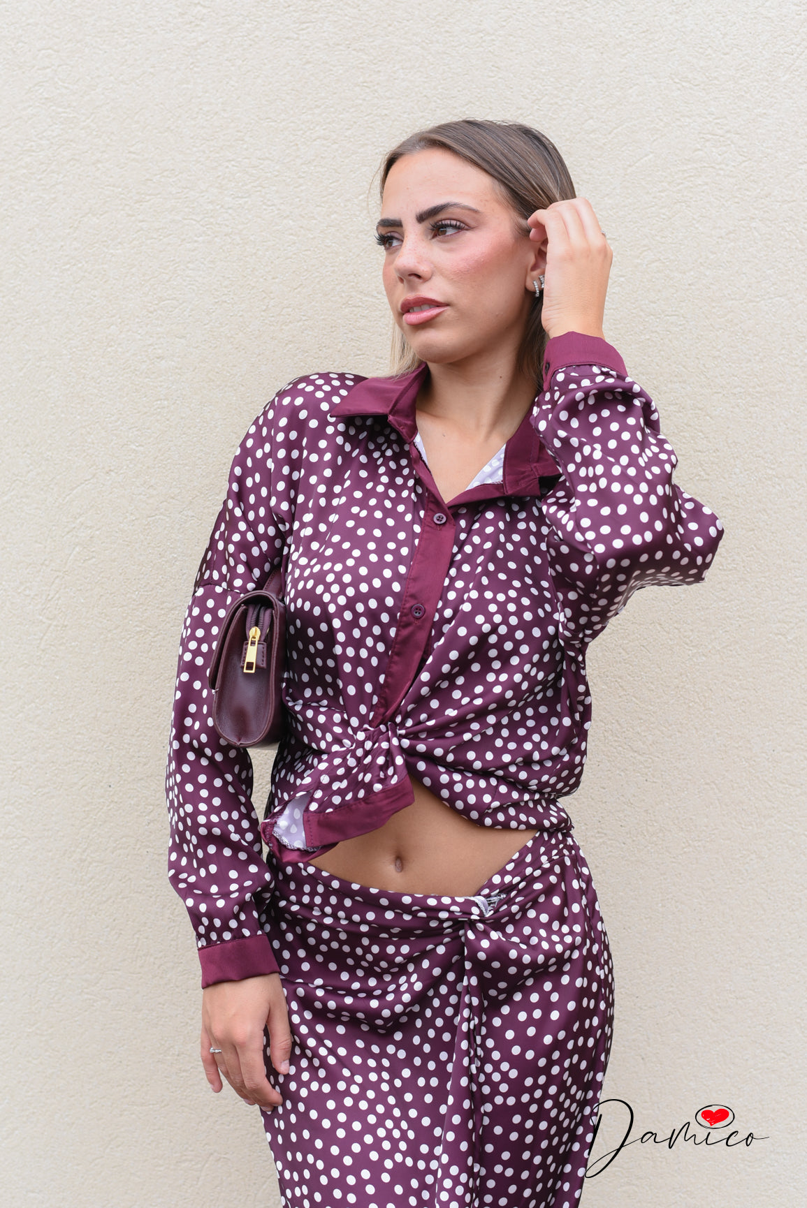 Camicia satin pois