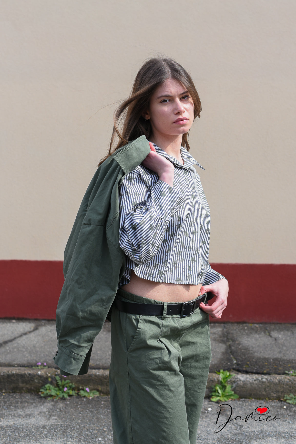 Camicia a righe multiflowers