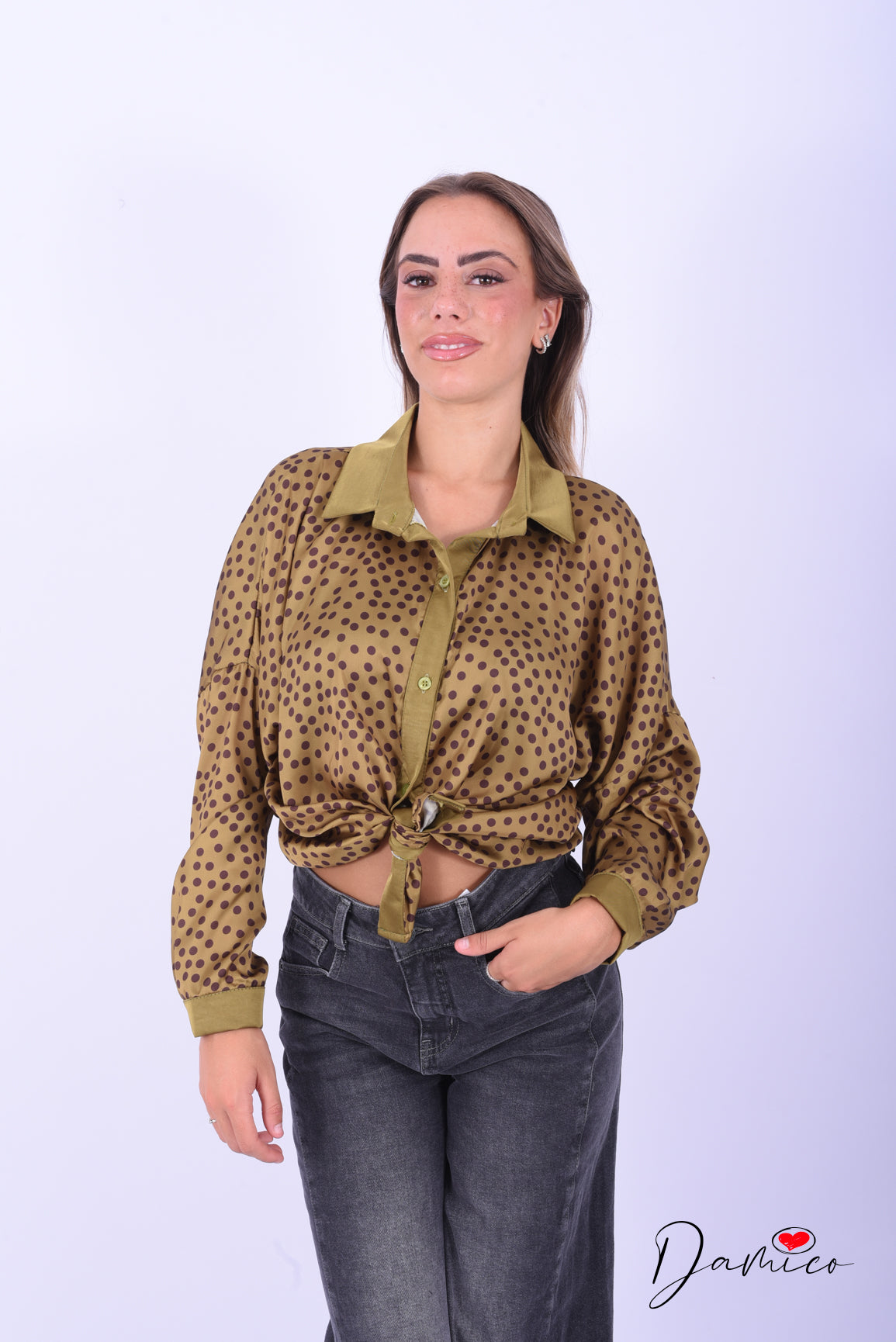 Camicia satin pois