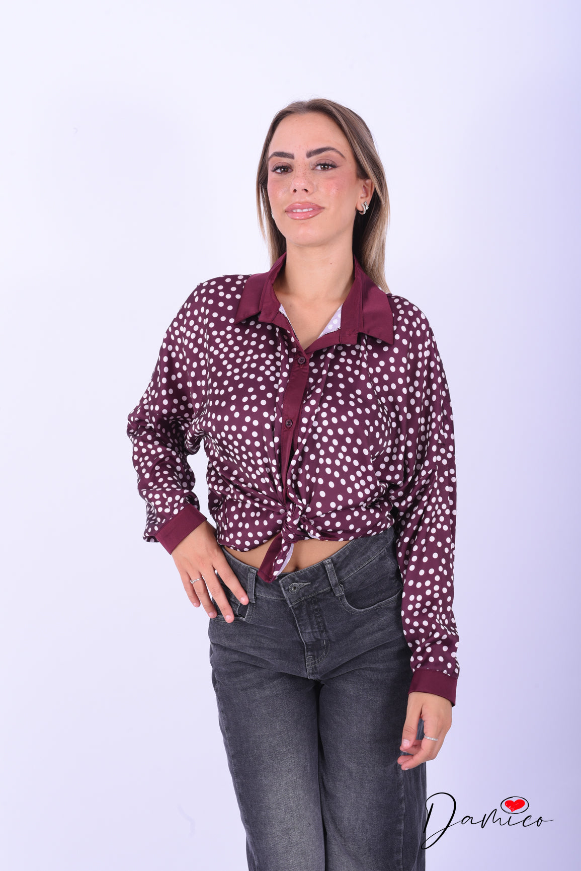 Camicia satin pois
