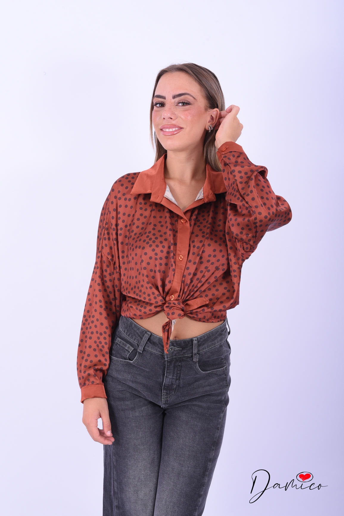 Camicia satin pois