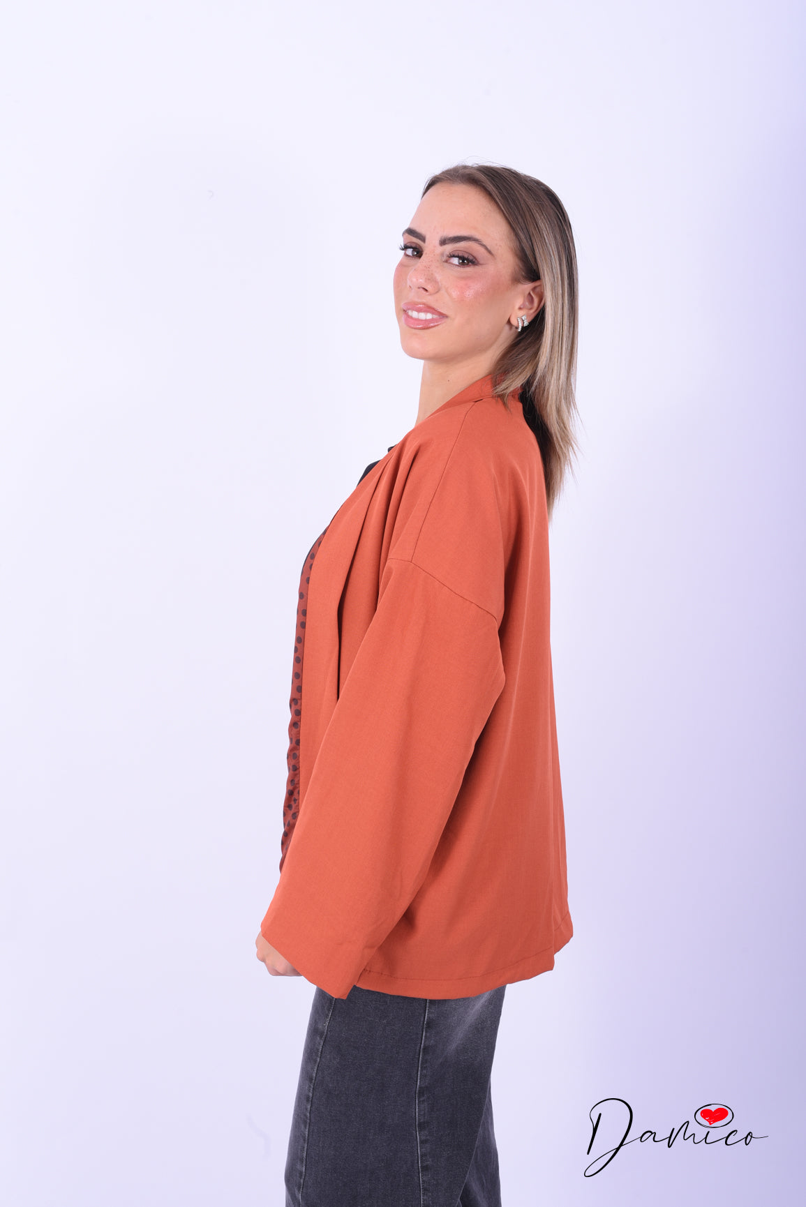 Cardigan aperto fodera pois