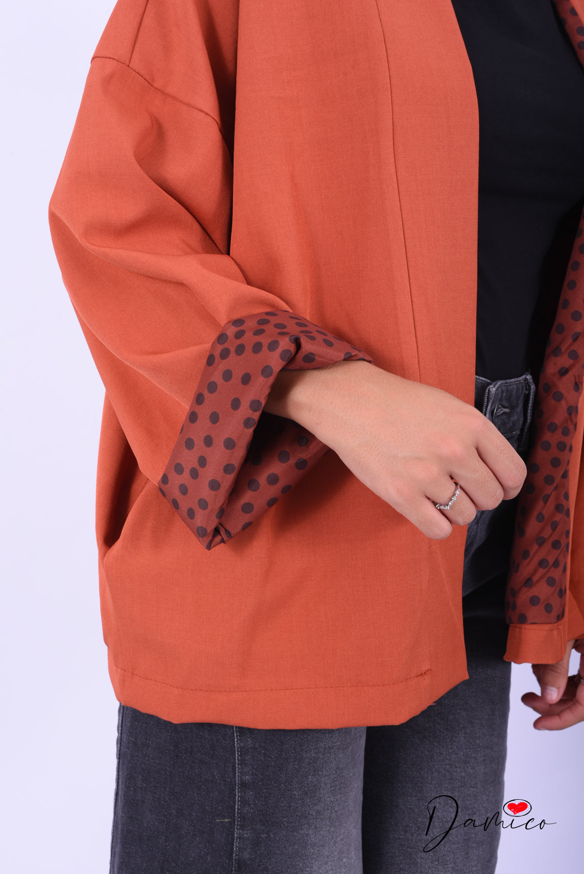 Cardigan aperto fodera pois