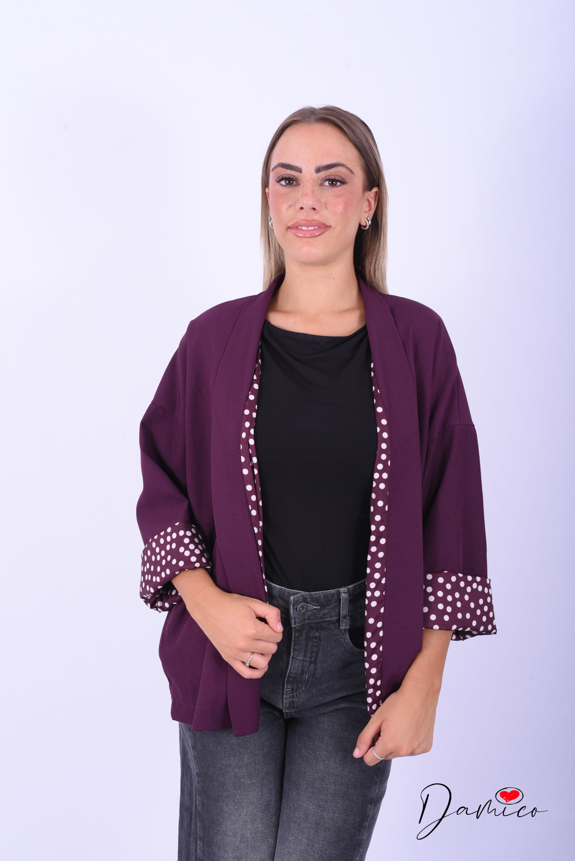 Cardigan aperto fodera pois