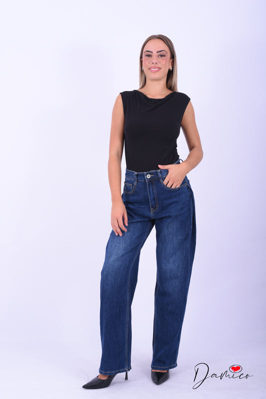 Jeans barrel pinces laterale