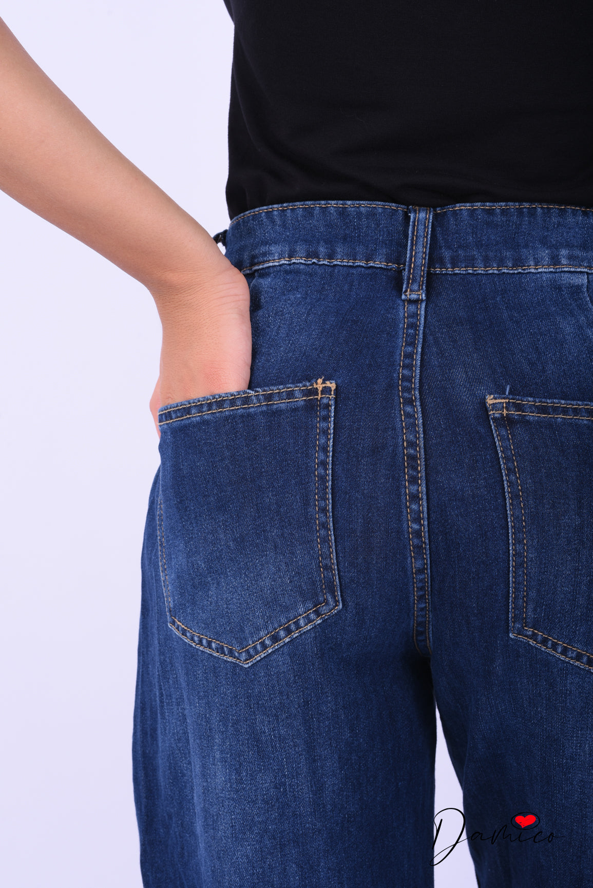 Jeans barrel pinces laterale