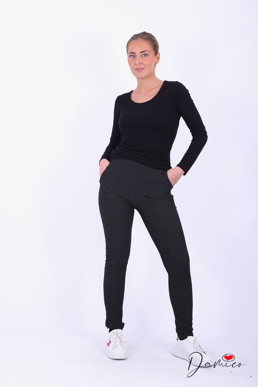 Pantaloni felpati gessati