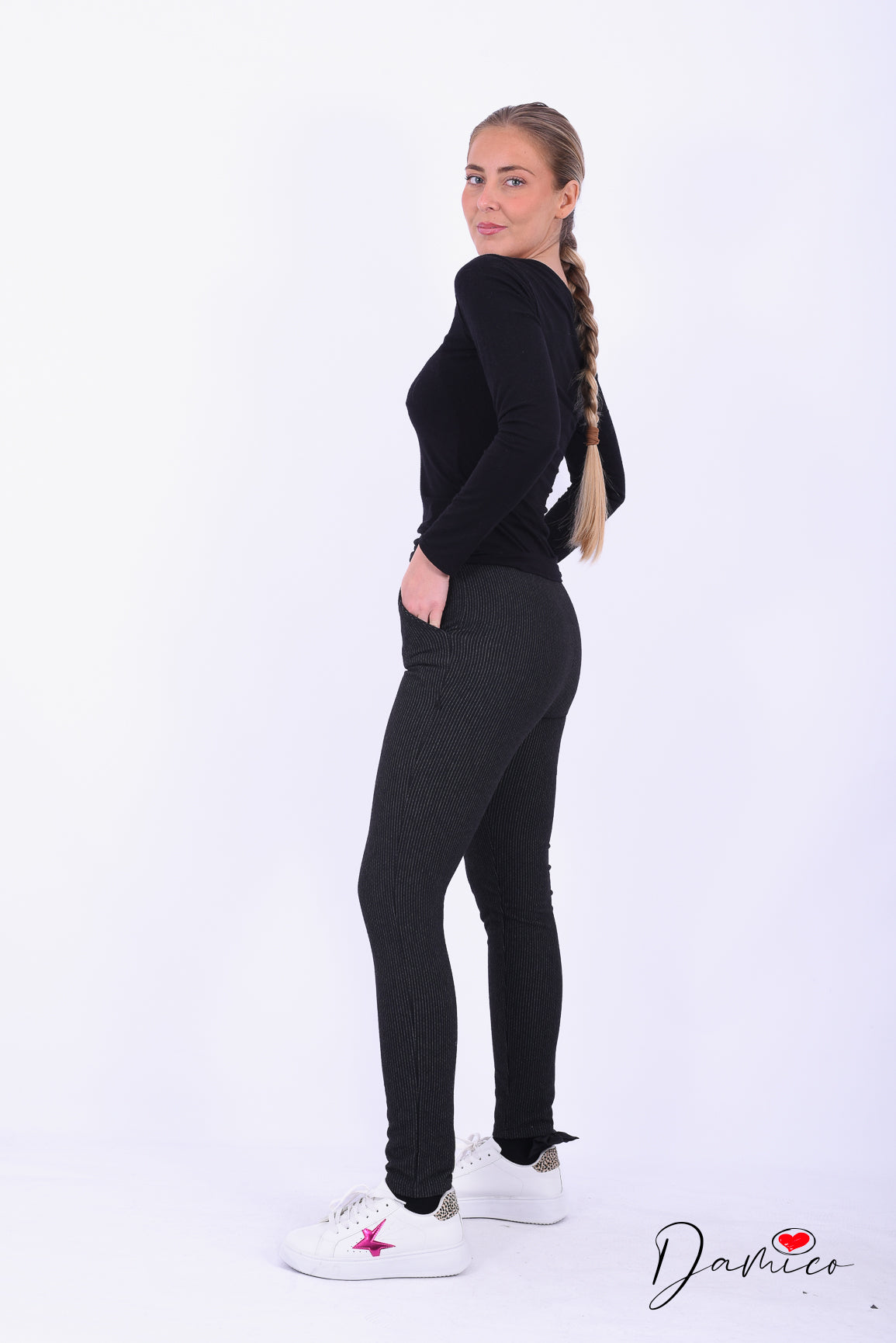 Pantaloni felpati gessati