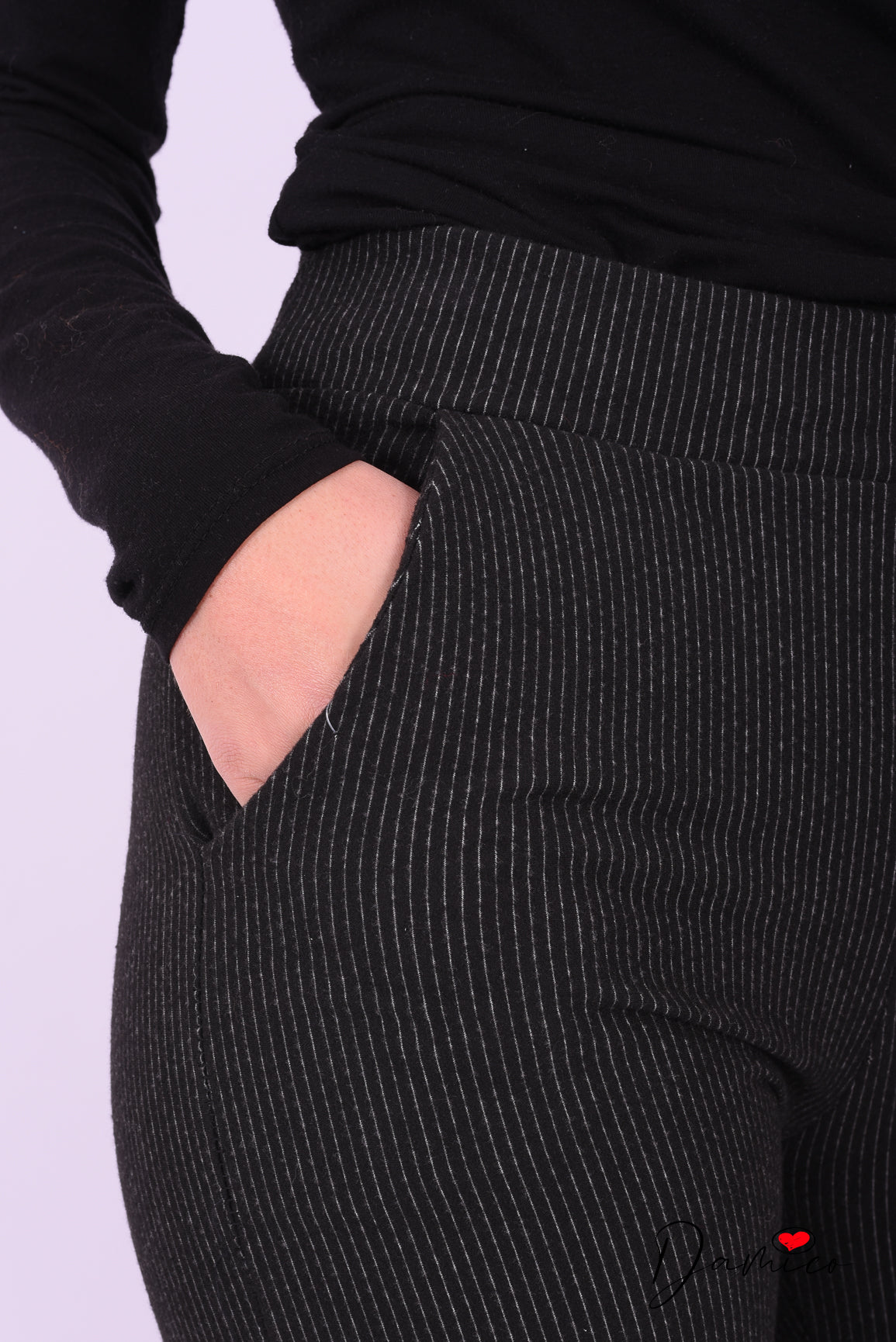 Pantaloni felpati gessati