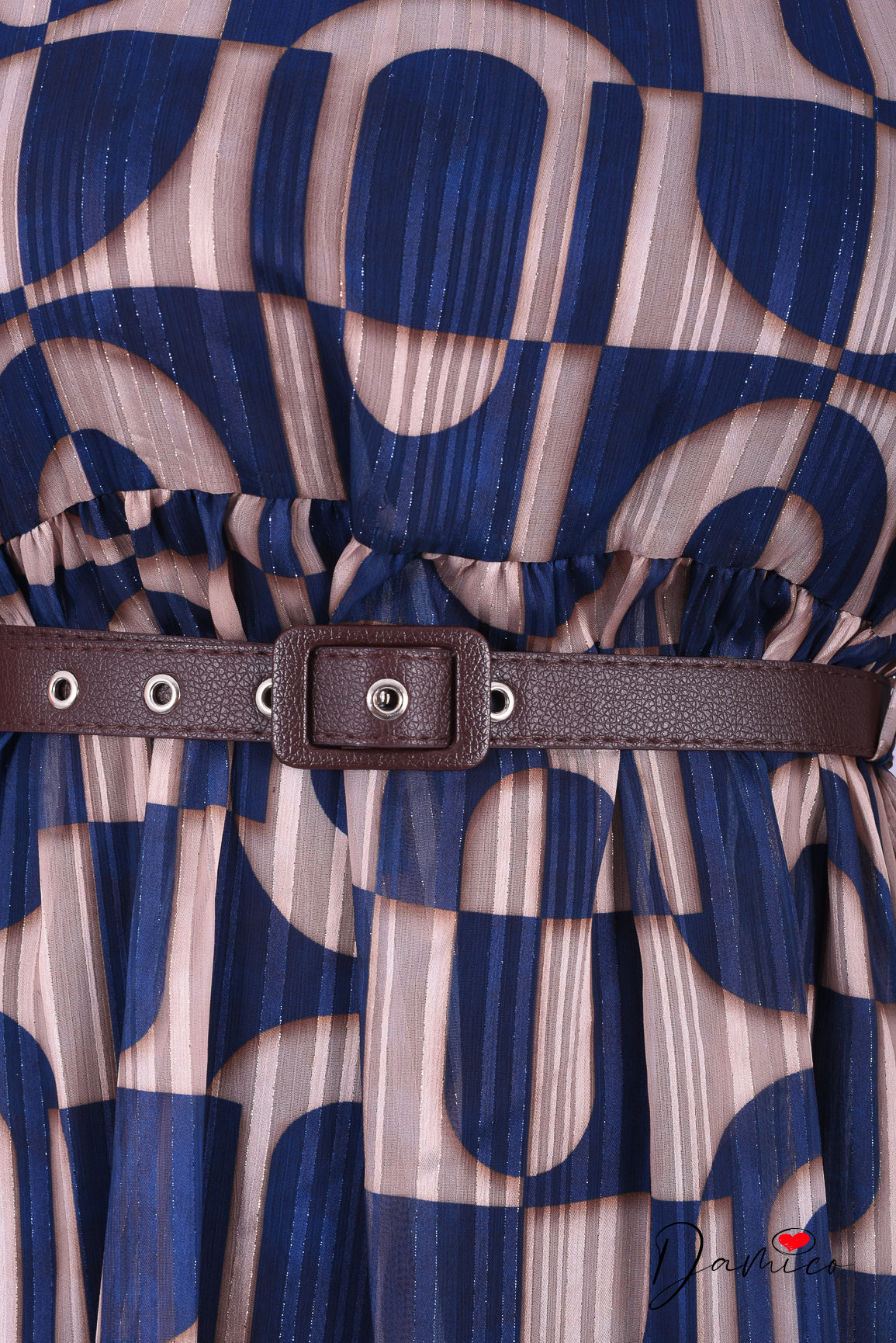 Vestito lamè con cintura